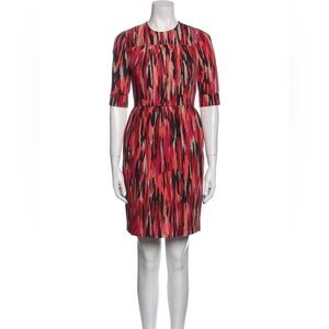 Jonathan Saunders Mila Printed Slub Dress 40 10 Large Pink luxury bold modest